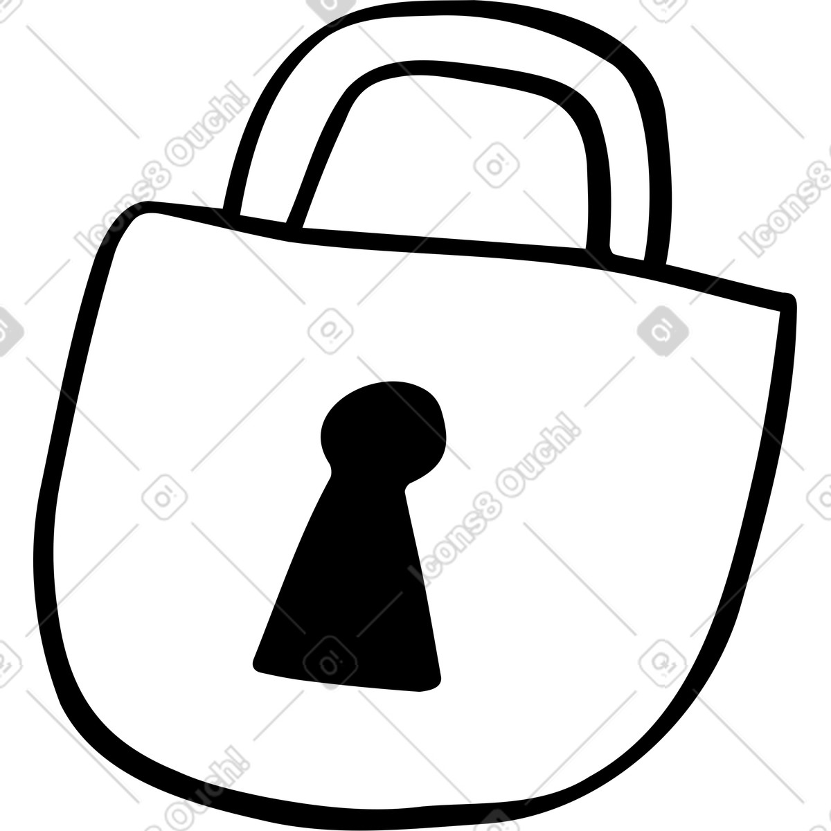 Illustration Fermer à clé dans le style Journal télécharger aux formats PNG, SVG