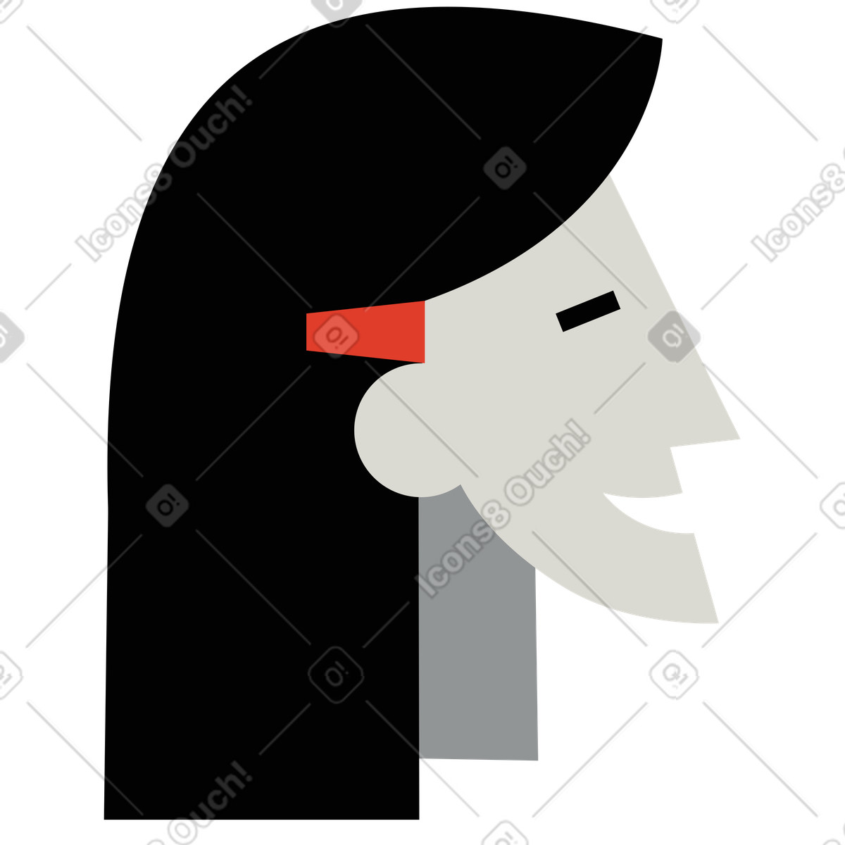 Ilustración Cabeza de mujer en estilo Burgundy a descargar en PNG y SVG