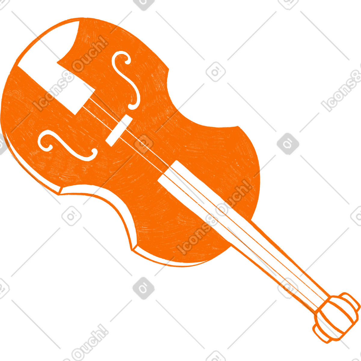 Orange violin-Illustration im Biro-Stil als Download in PNG, SVG