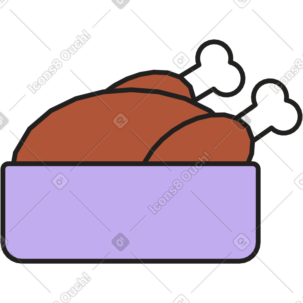 Ilustración Pollo en estilo Dazzle a descargar en PNG y SVG