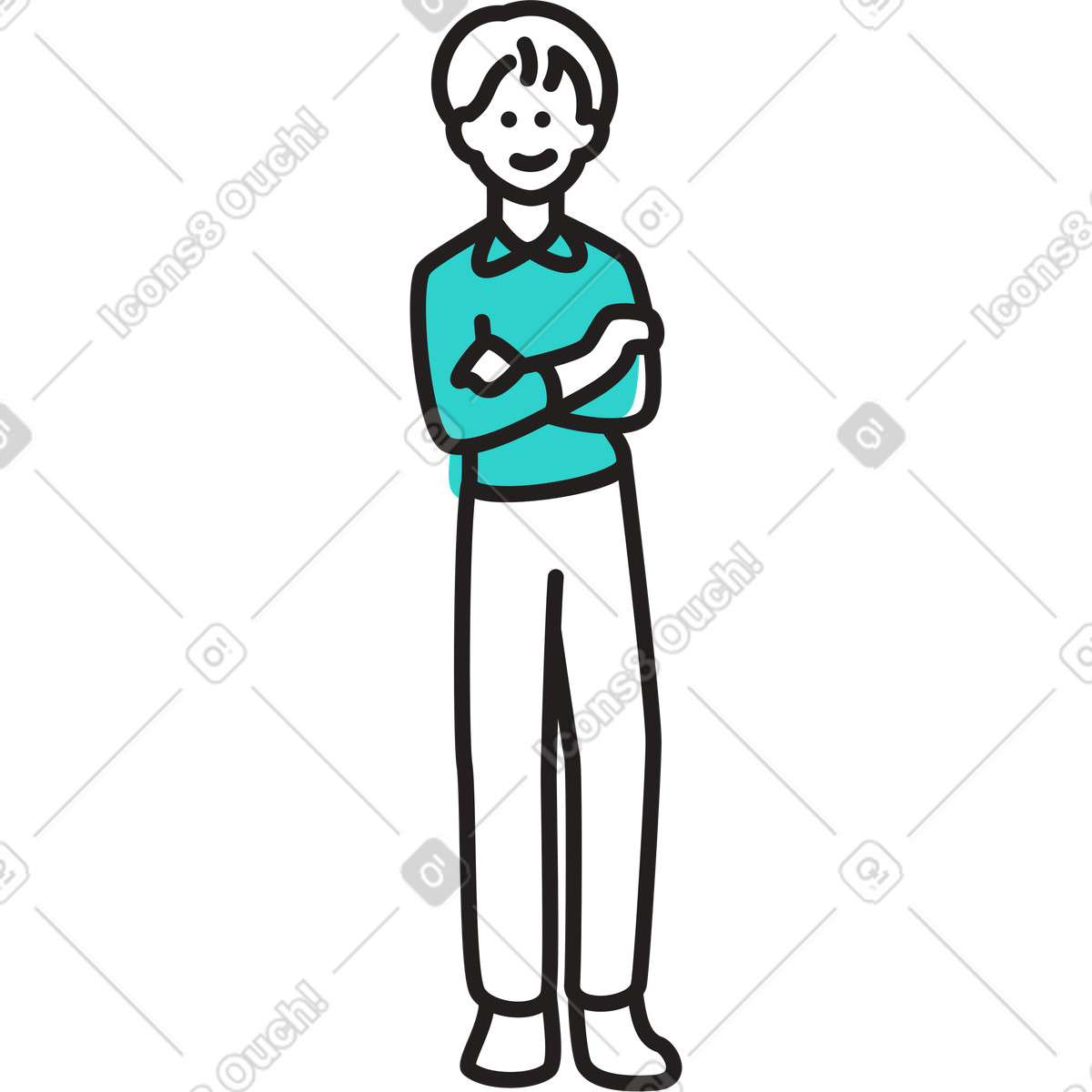 Illustration Homme debout dans le style Little à télécharger aux formats PNG, SVG