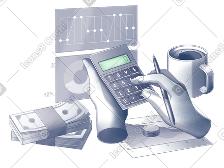Financial analytics and calculator for accounting PNG, SVG