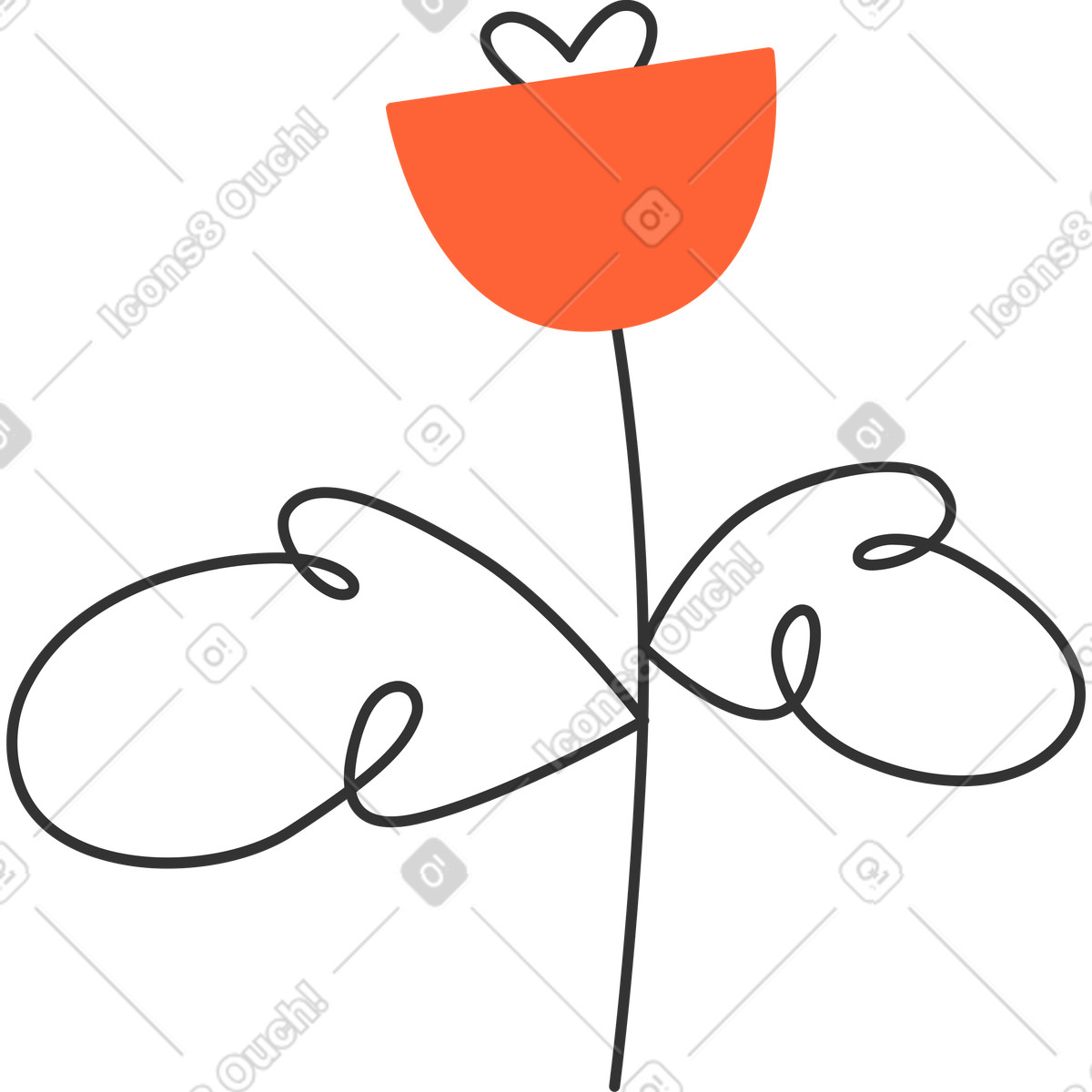 Ilustración Flor en estilo Crayon a descargar en PNG y SVG