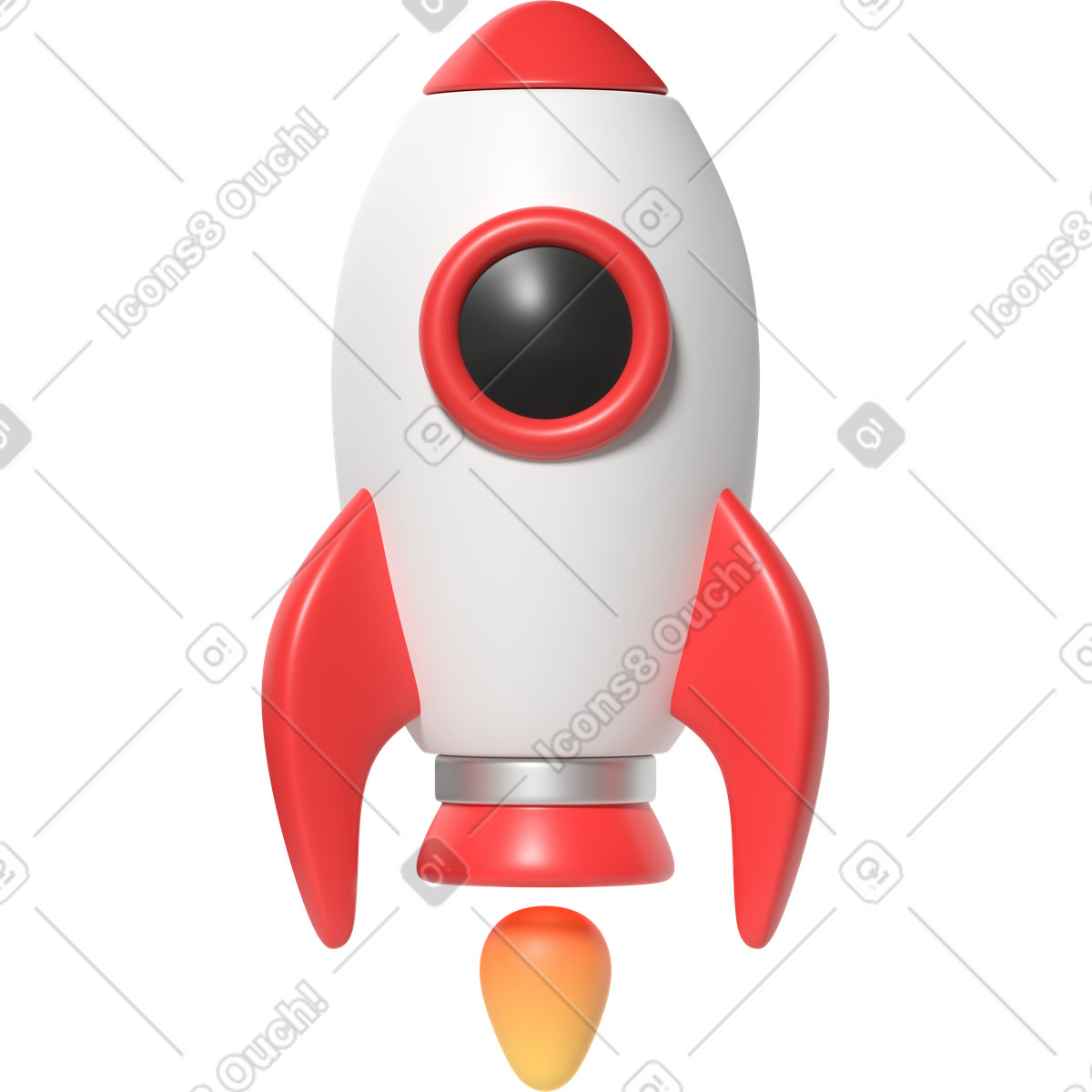 3D Business 스타일의 Rocket 일러스트레이션 PNG, SVG 다운로드