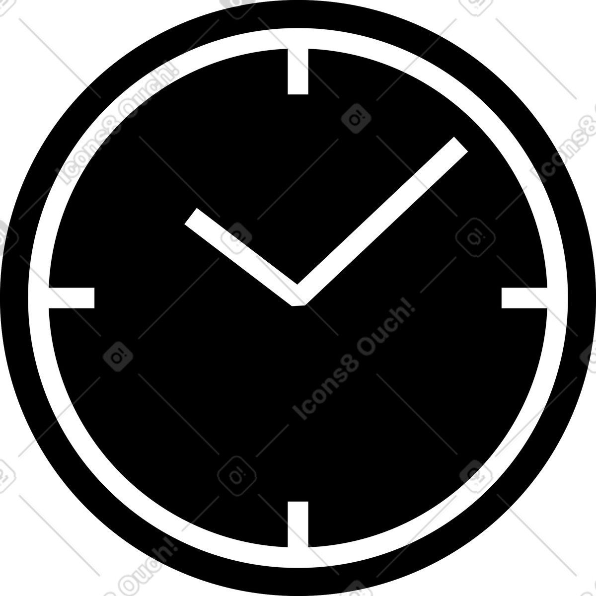 Clock illustration in Memphis style download in PNG, SVG