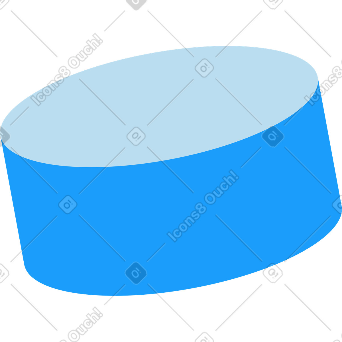 Illustration Figure tridimensionnelle bleue dans le style Kiddo à télécharger aux formats PNG, SVG