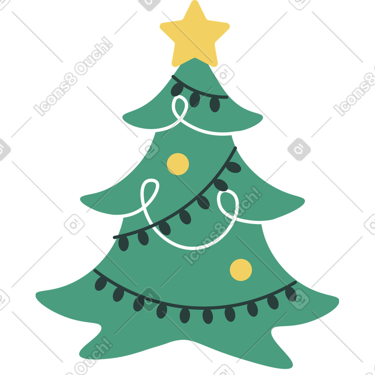 Macaroni スタイルの クリスマスツリー のイラストをPNG、SVG形式でダウンロード