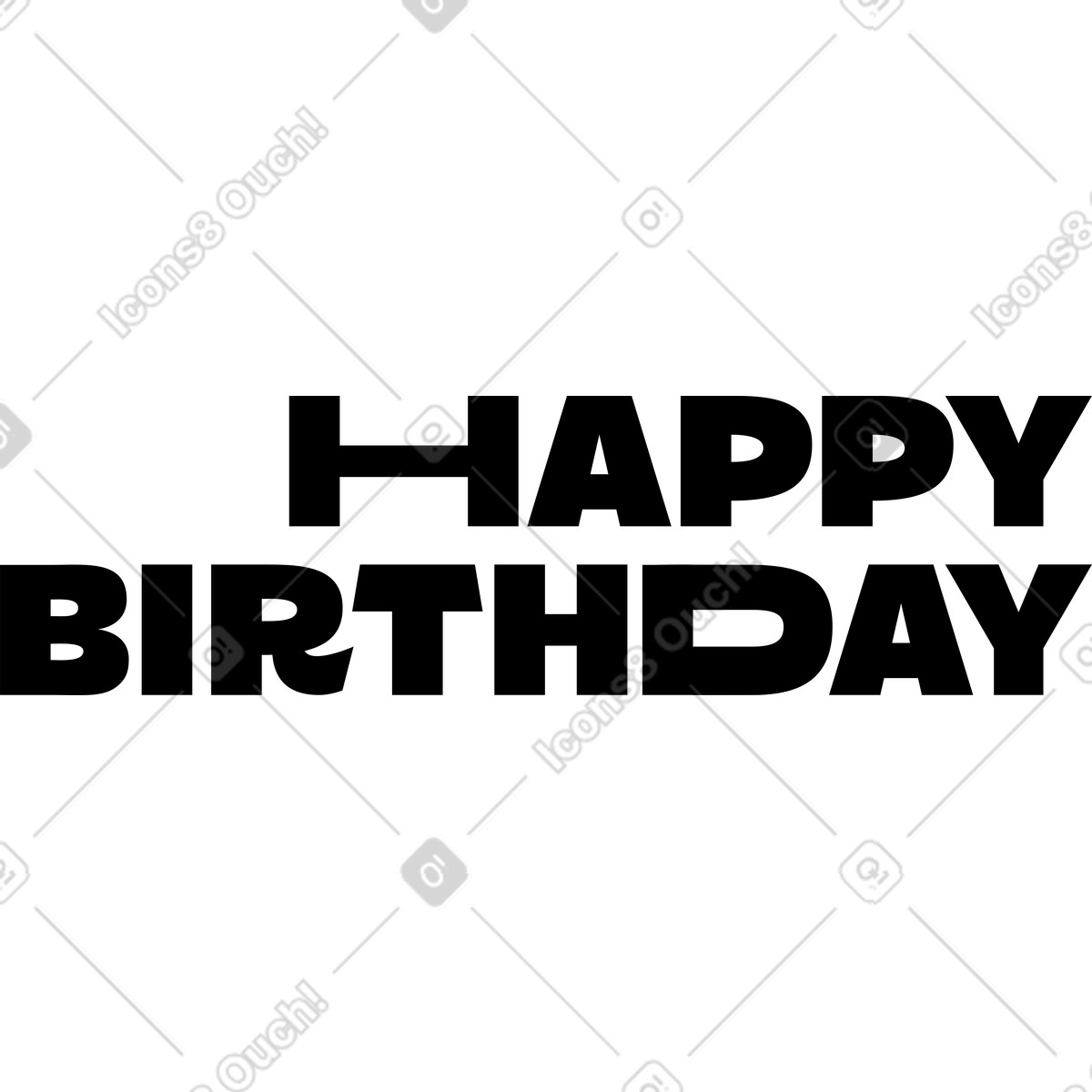 Text happy birthday illustrazione in stile Jumble scarica in PNG, SVG