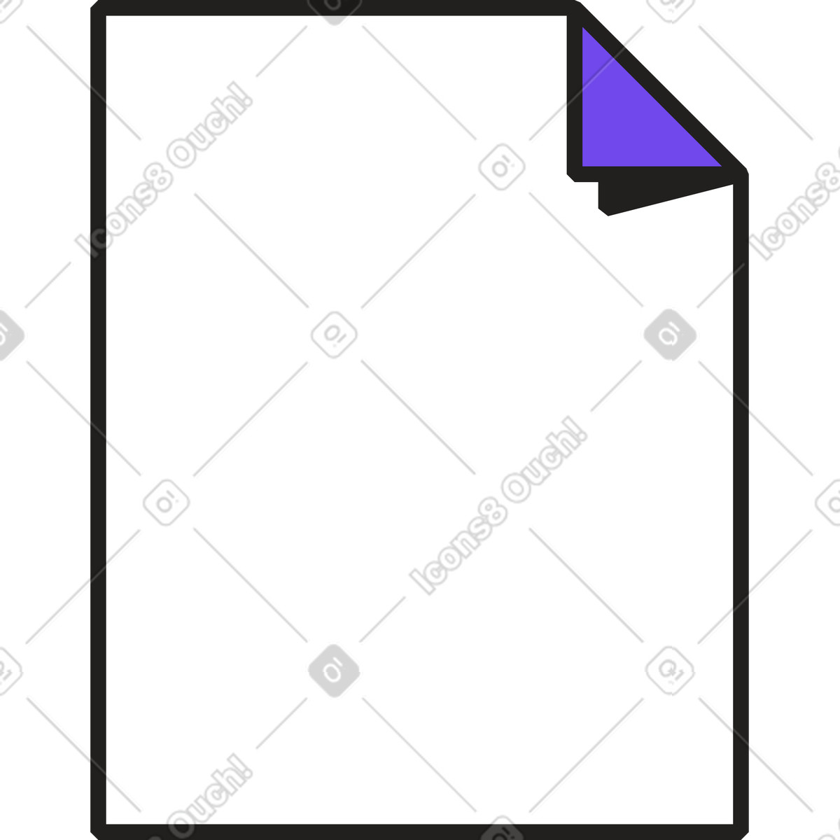 Illustration Feuille de papier avec un coin plié dans le style Dazzle à télécharger aux formats PNG, SVG