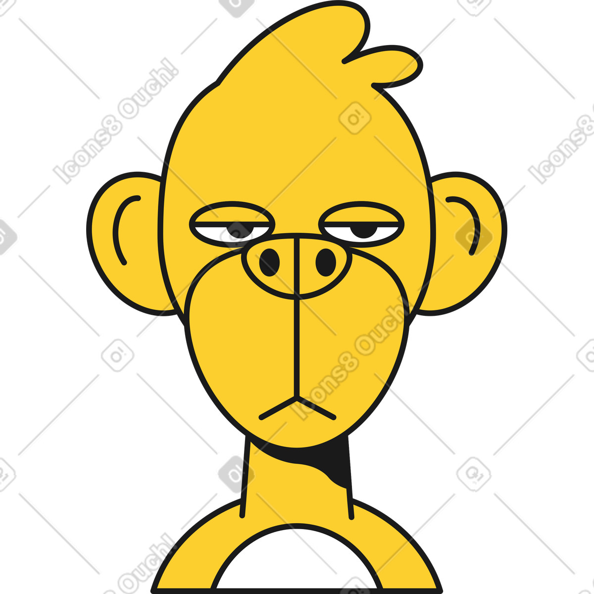 Monkey head illustration in Taxi style download in PNG, SVG