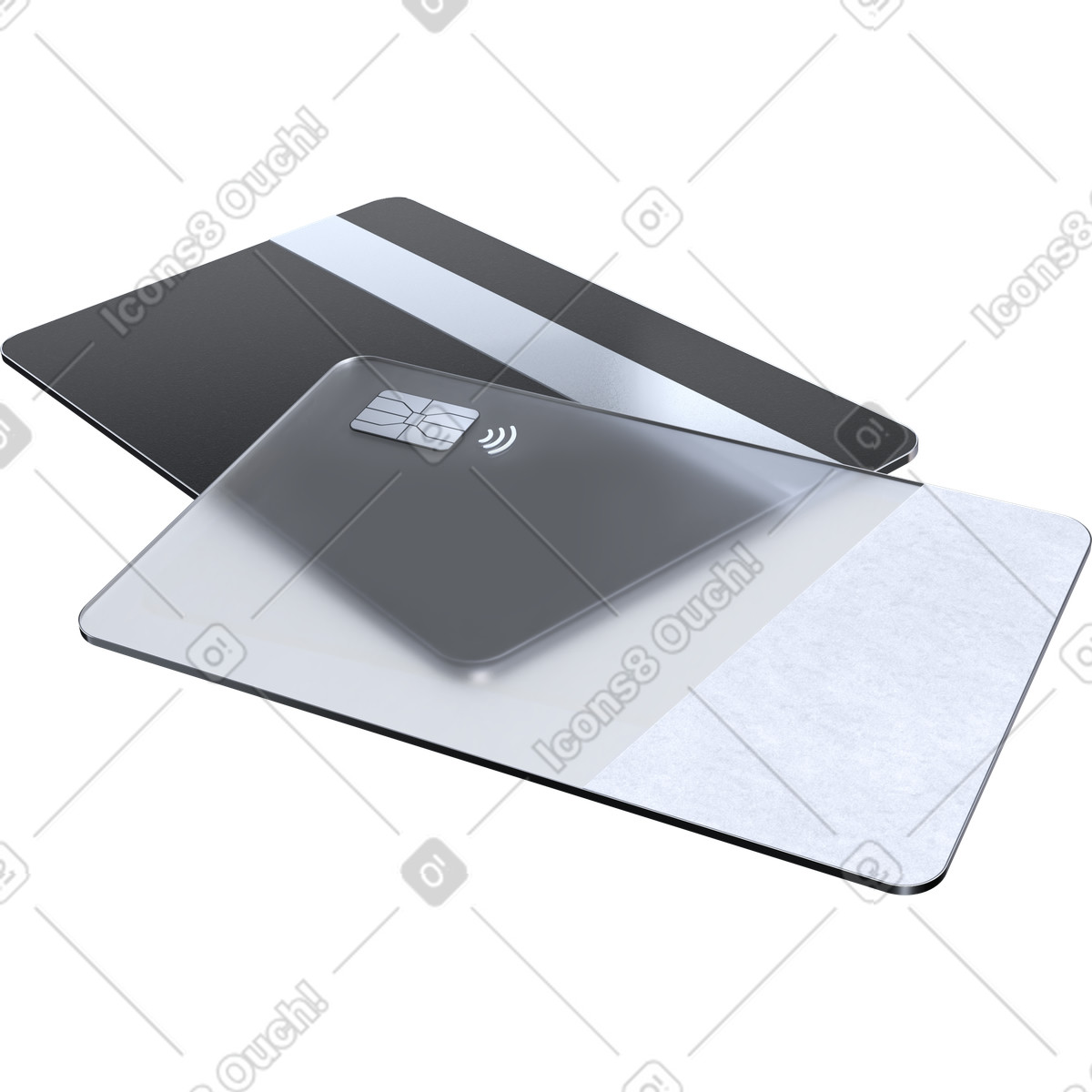 Digital payment card, contactless transaction, cashless finance concept illustration in PNG, SVG