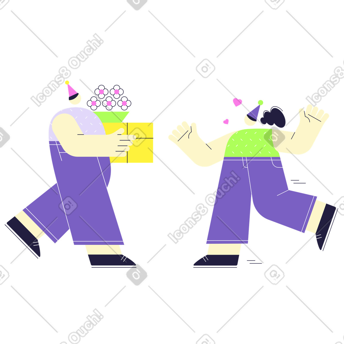 Ilustración ¡feliz cumpleaños! en estilo Mellow a descargar en PNG y SVG