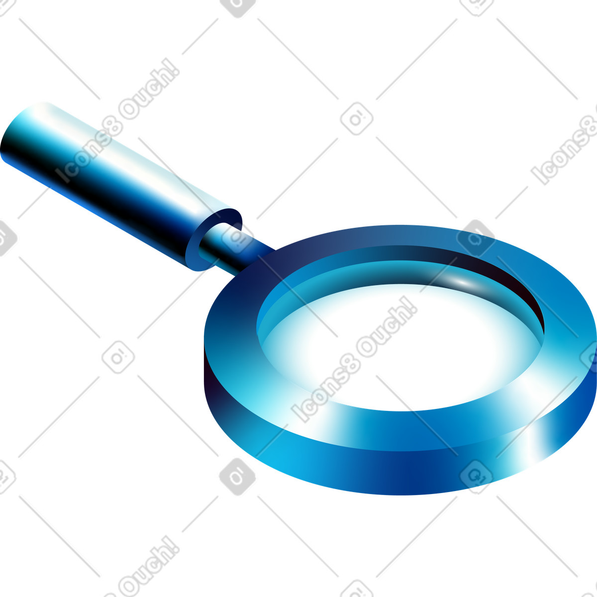 Ilustração de Lupa isométrica metal em no estilo Glare para baixar em PNG, SVG