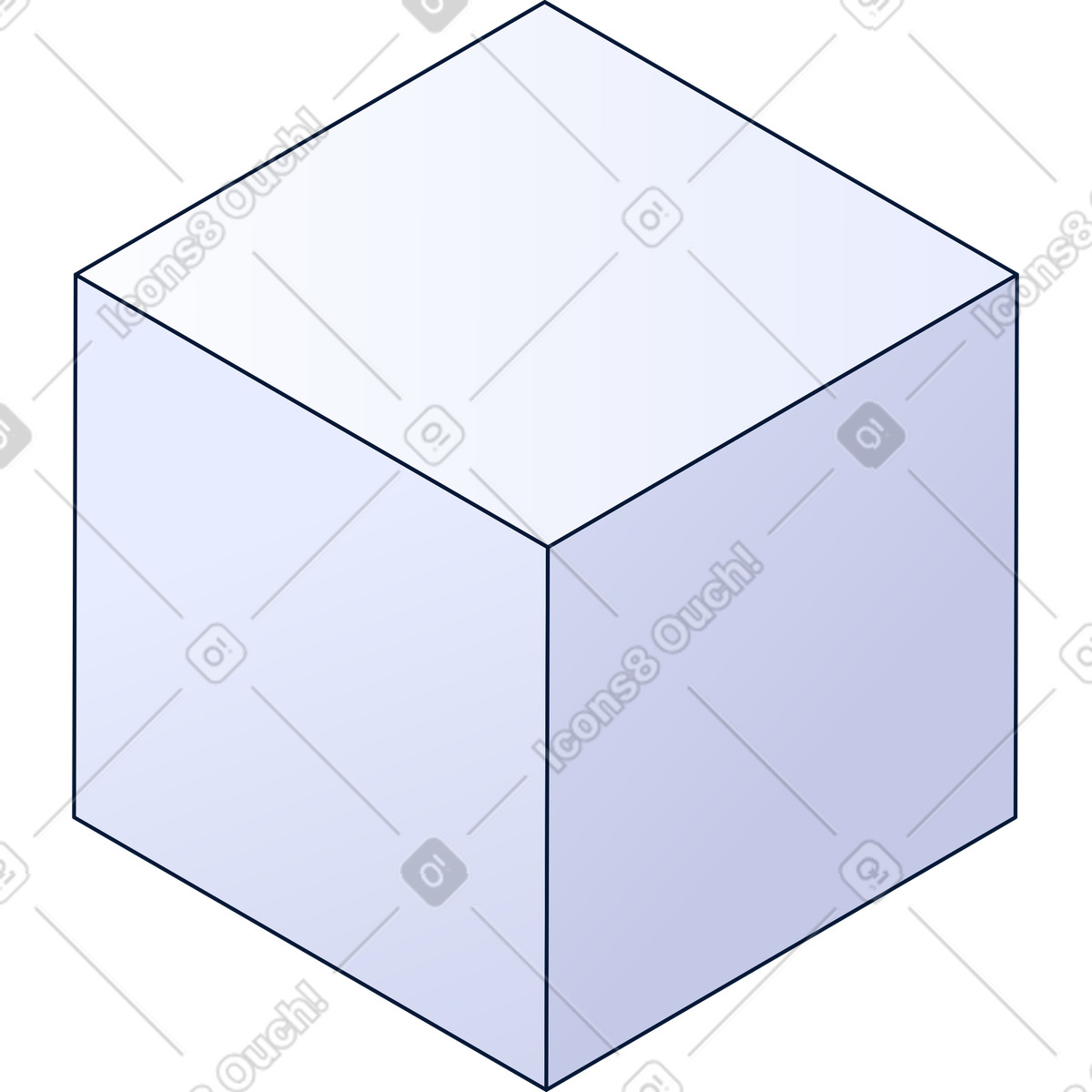 Illustration Cube isométrique gris dans le style Neat à télécharger aux formats PNG, SVG