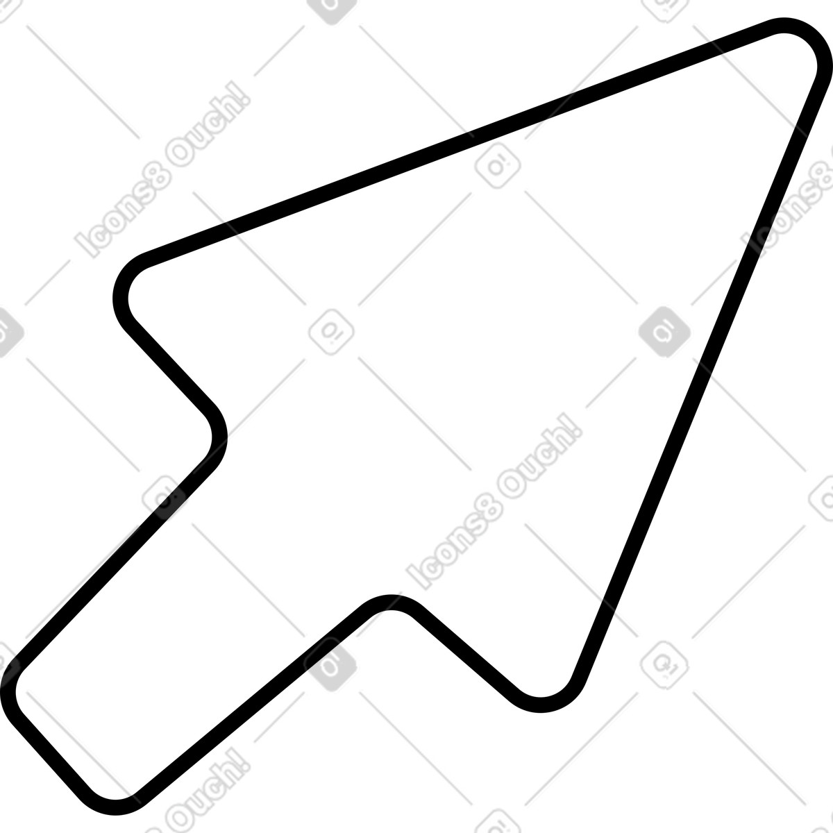 White mouse cursor symbol illustration in Wiggle style download in PNG, SVG
