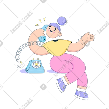 Woman lost the connection on the phone PNG, SVG