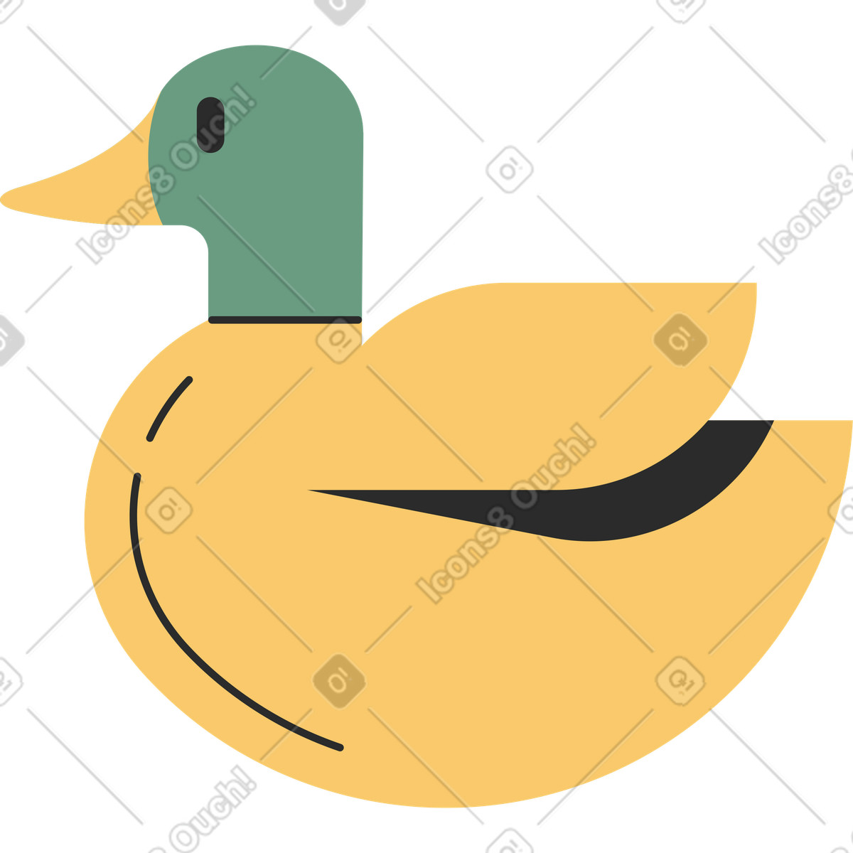 Ente-Illustration im Marginalia-Stil als Download in PNG, SVG