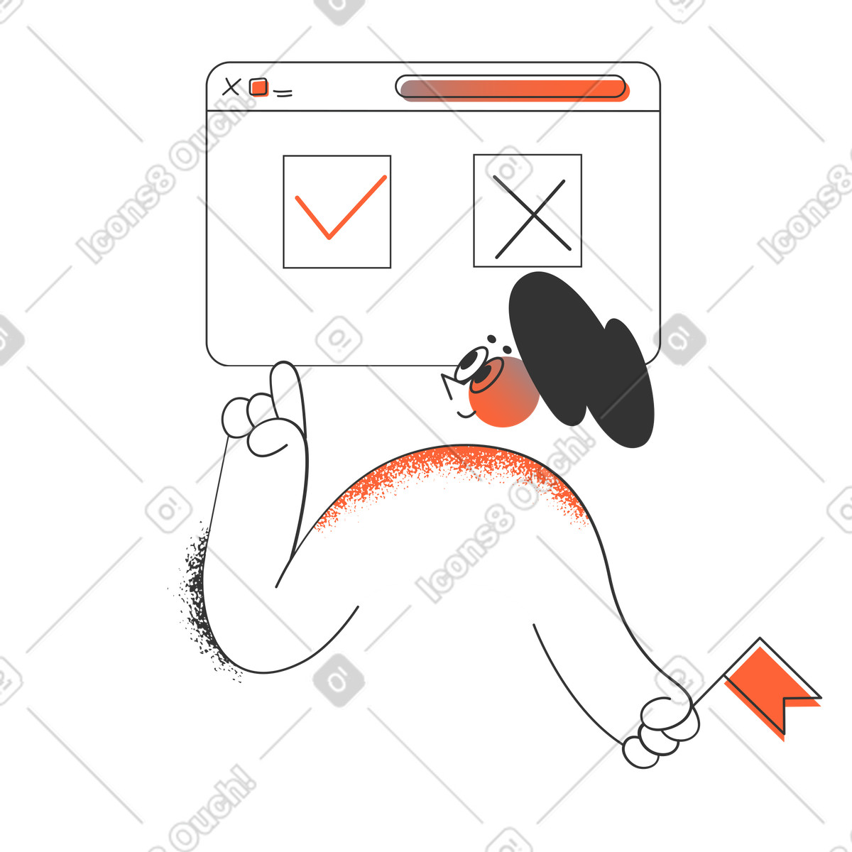 Select button in confirmation window illustration Crayon style download PNG, SVG