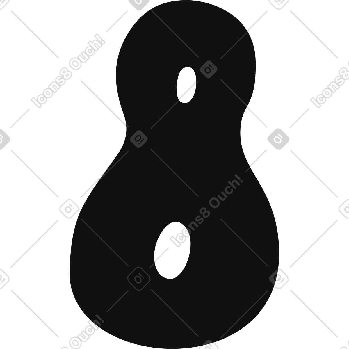 Number 8 illustration in Journal style download in PNG, SVG