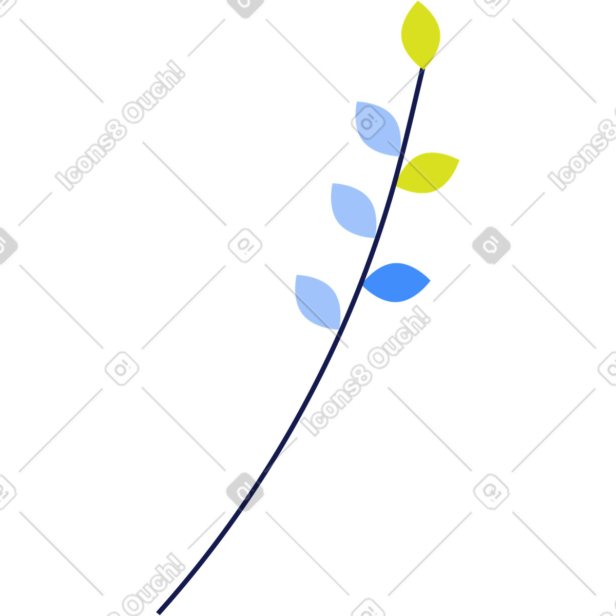 Leaf illustration in Clip style download in PNG, SVG