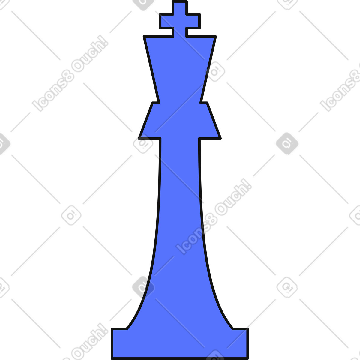 Иллюстрация King chess piece silhouette with cross crown strategic game symbol в стиле Main — скачать в форматах PNG, SVG