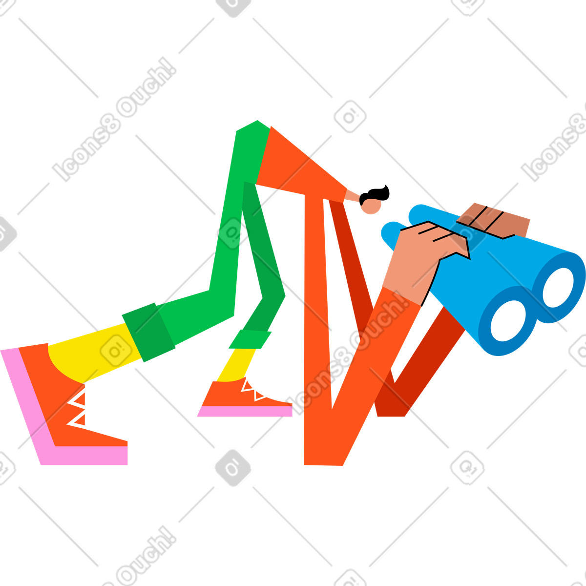 Ilustración Hombre con binoculares en estilo Warp a descargar en PNG y SVG