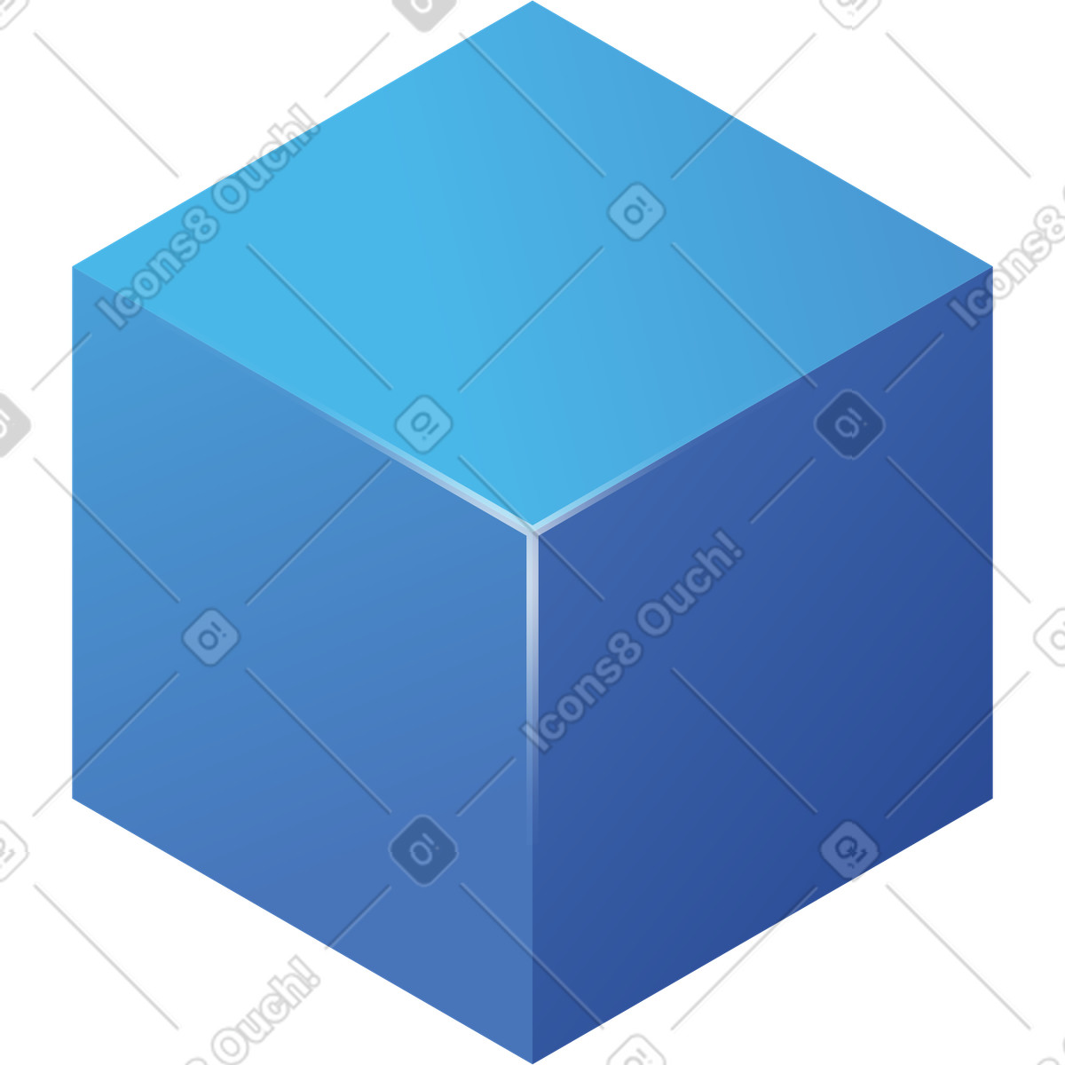 Illustration Cube bleu dans le style Quantum à télécharger aux formats PNG, SVG