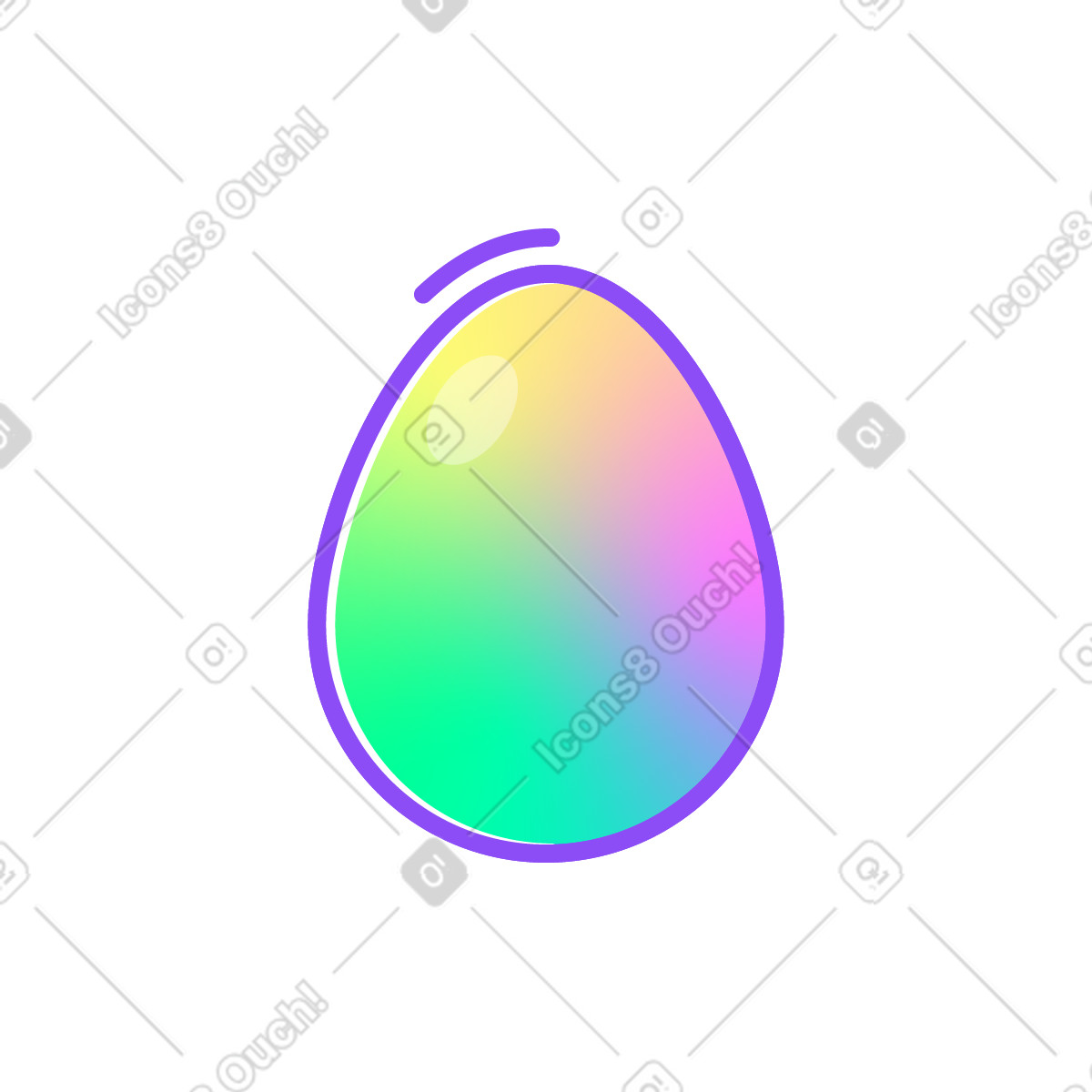 Ilustración Huevo en estilo Holographic a descargar en PNG y SVG