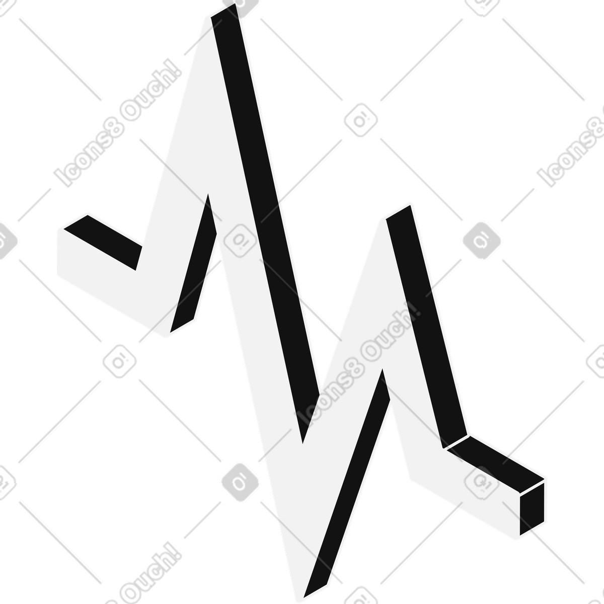 Monitoring heartbeat line data tracking illustration in Inverse style download in PNG, SVG