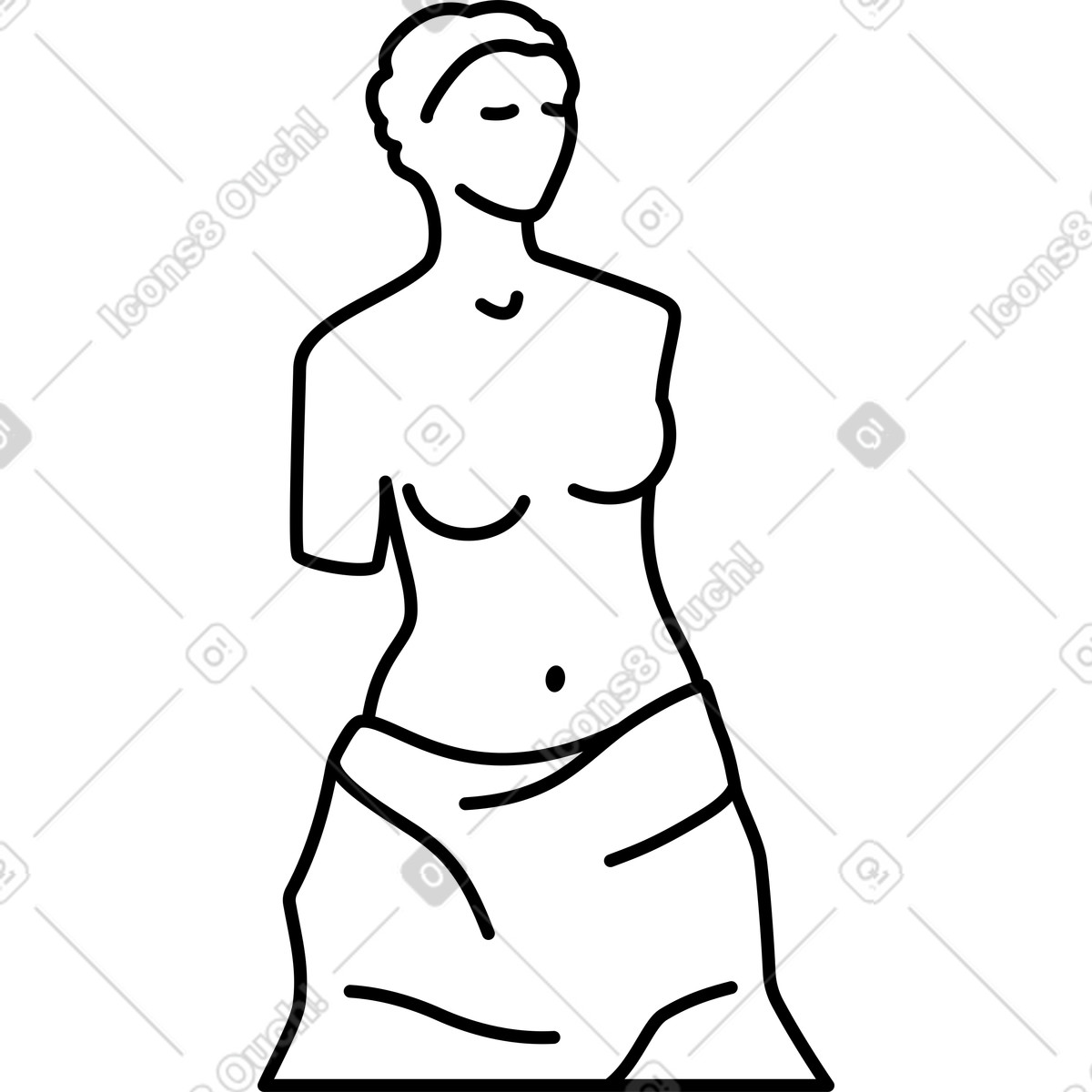Statue of venus illustrazione in stile Transistor scarica in PNG, SVG