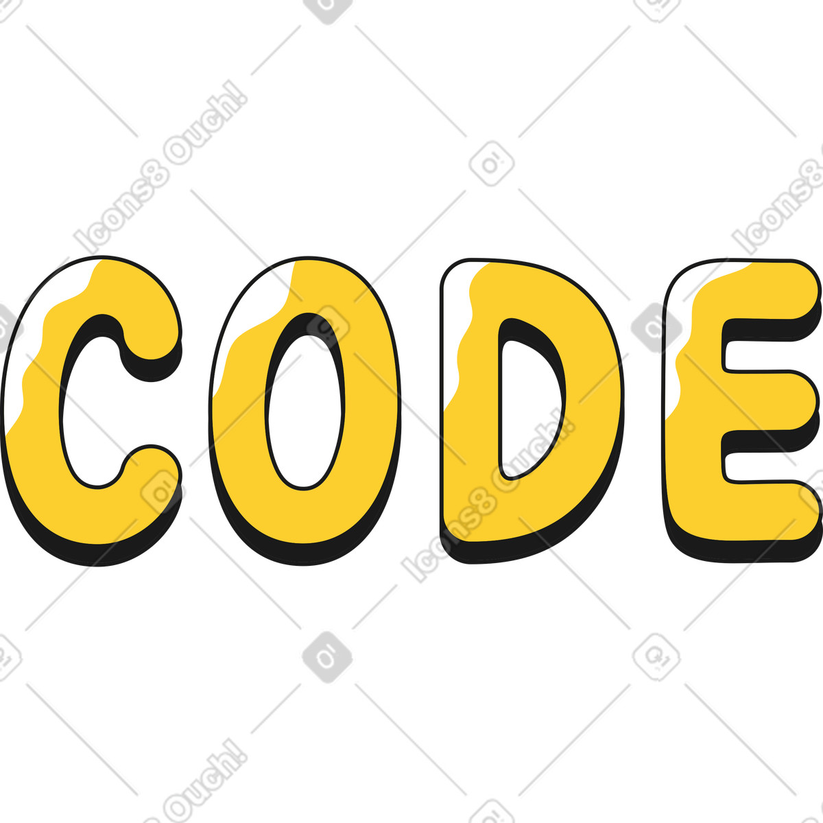 Lettering code text illustration in Taxi style download in PNG, SVG