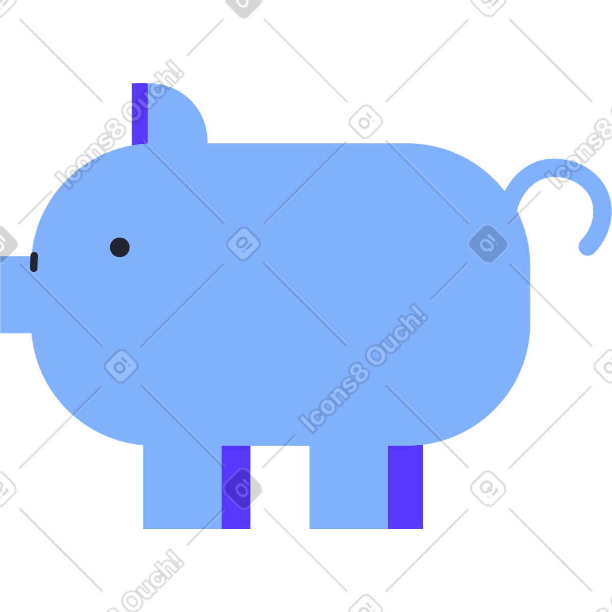 Ilustración Cerdo en estilo Pablita a descargar en PNG y SVG