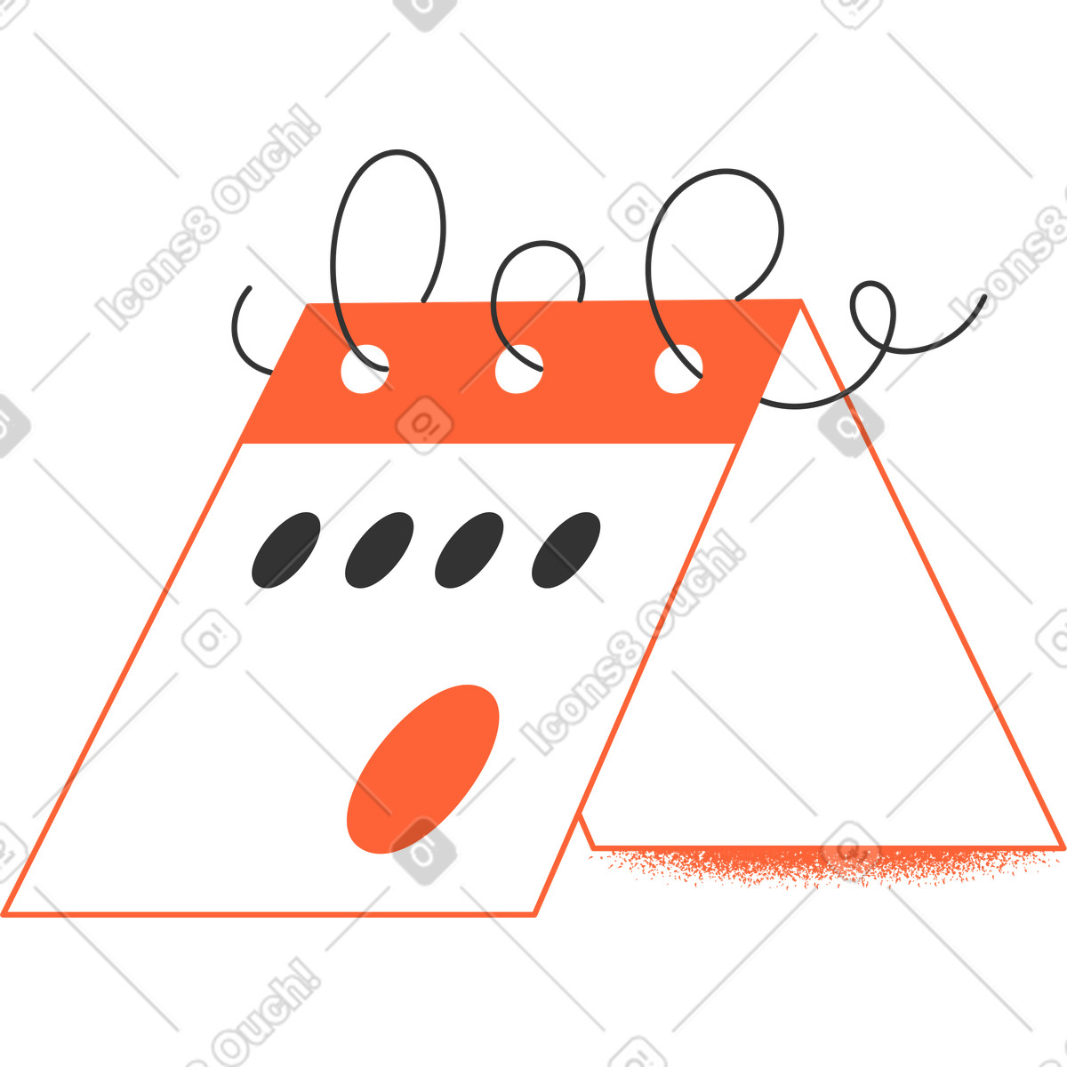 Crayon 스타일의 달력 일러스트레이션 PNG, SVG 다운로드