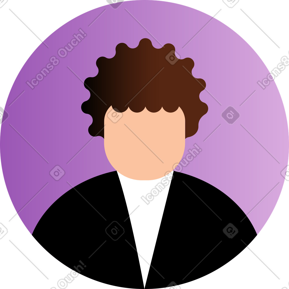 Lila benutzersymbol-Illustration im Wavy-Stil als Download in PNG, SVG