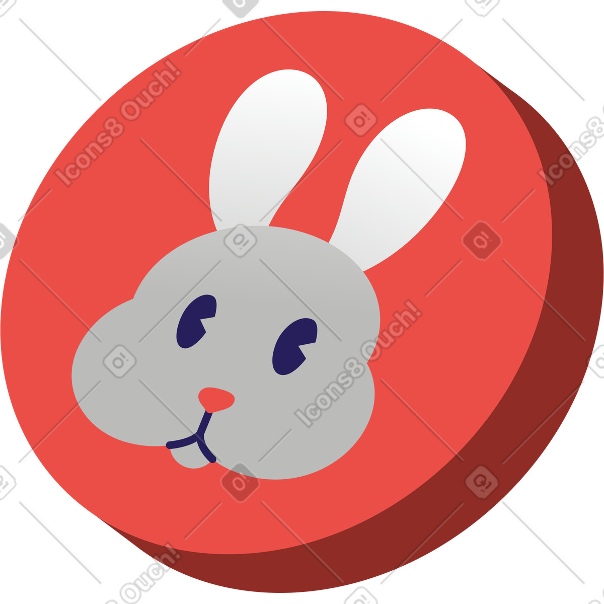 Bunny icon illustration in Levels style download in PNG, SVG