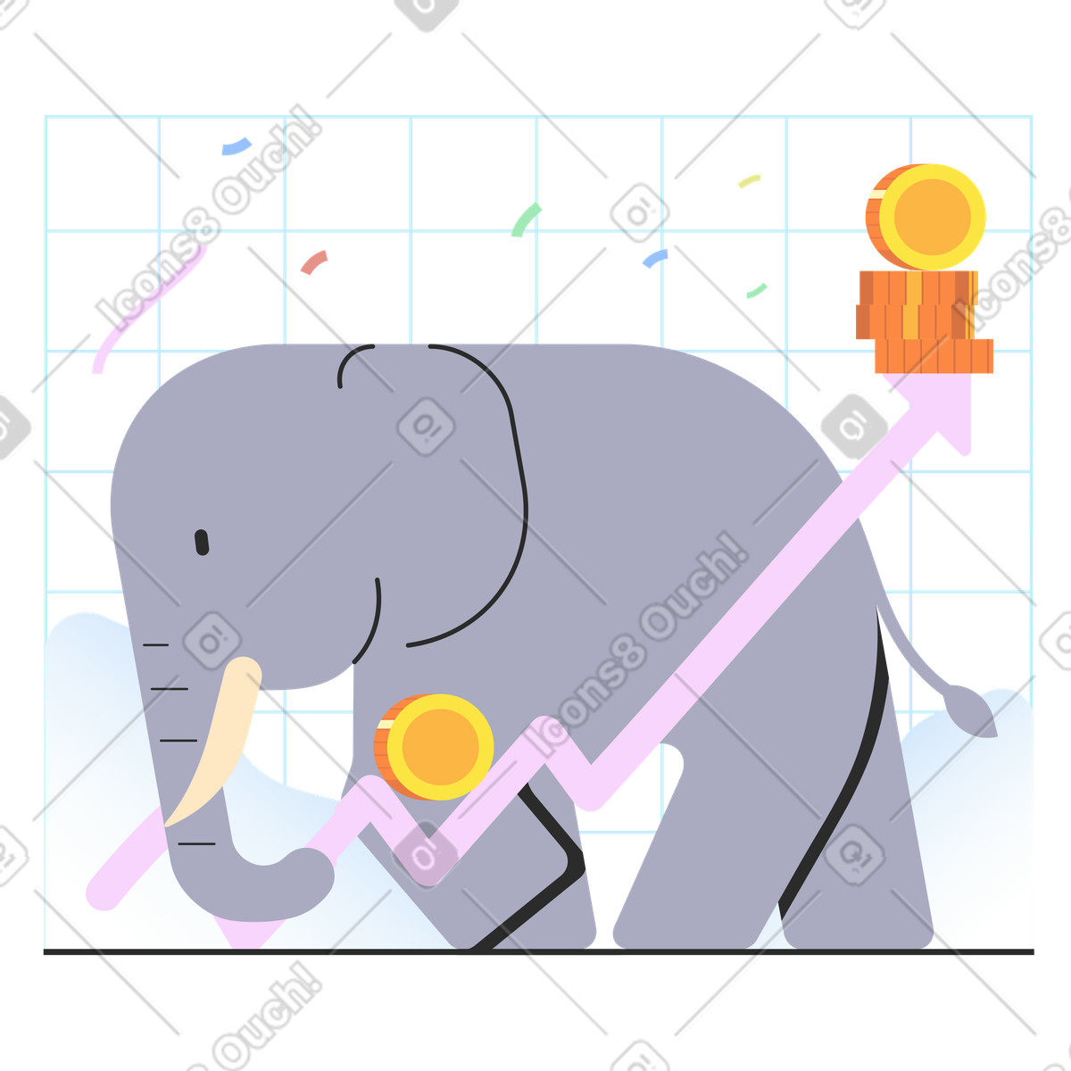 Crescita finanziaria e stabilità illustrazione in stile Marginalia scarica in PNG, SVG