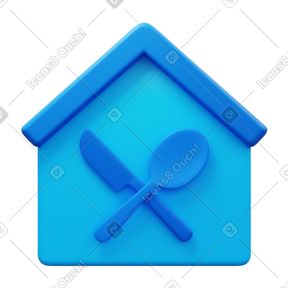 Ilustración Restaurant building en estilo 3D Fluency a descargar en PNG y SVG