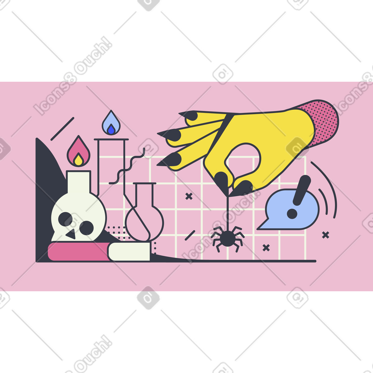 Witchcraft illustration in Abstract style download in PNG, SVG