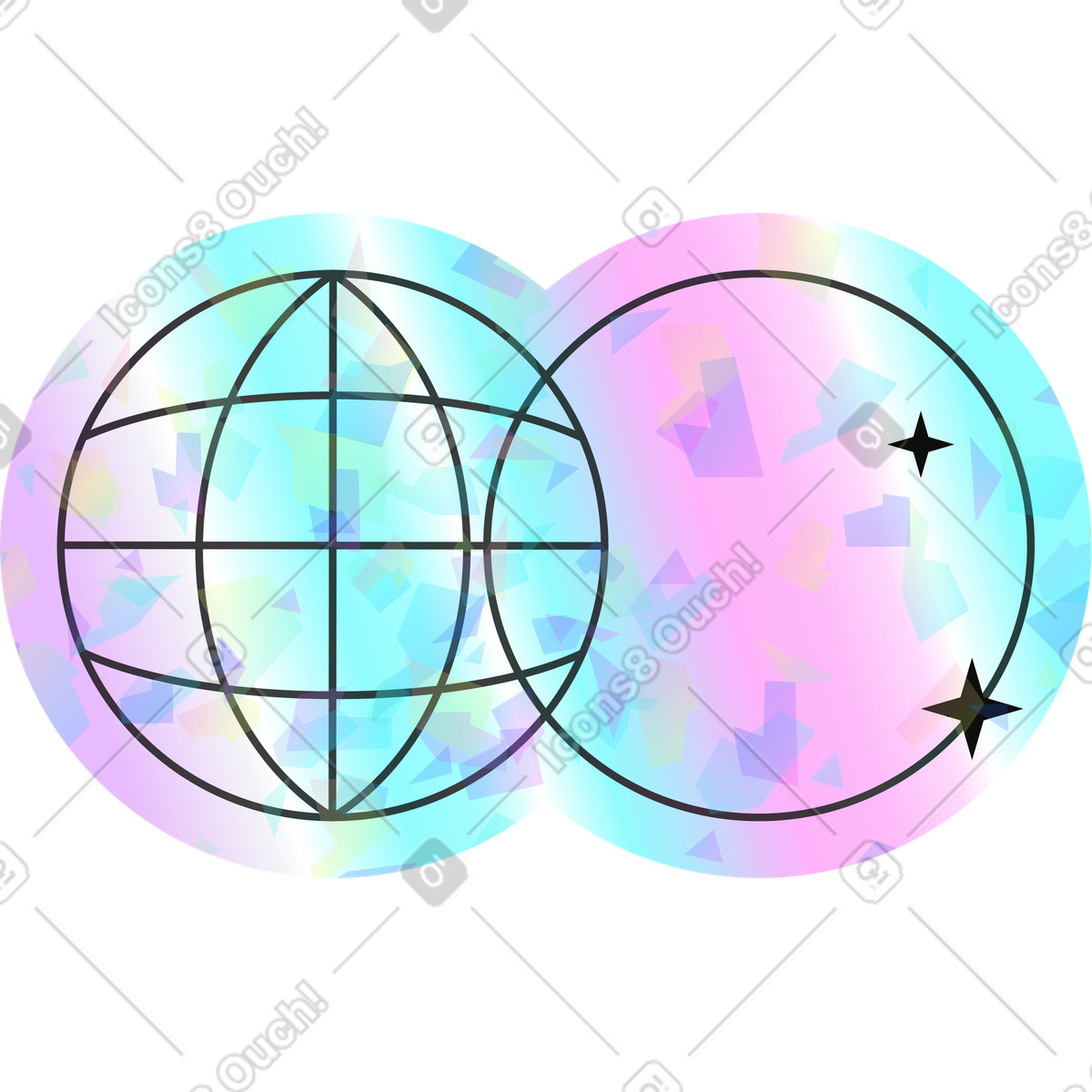 下载 Holostickers 风格的 行星 插画，支持 PNG、SVG 格式