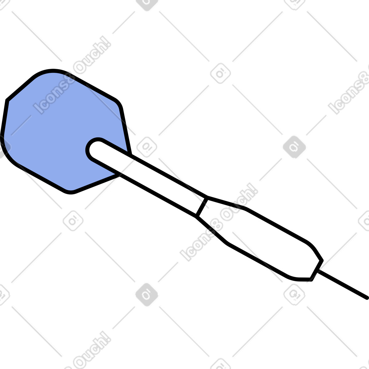 Blue dart illustration in Bloom style download in PNG, SVG