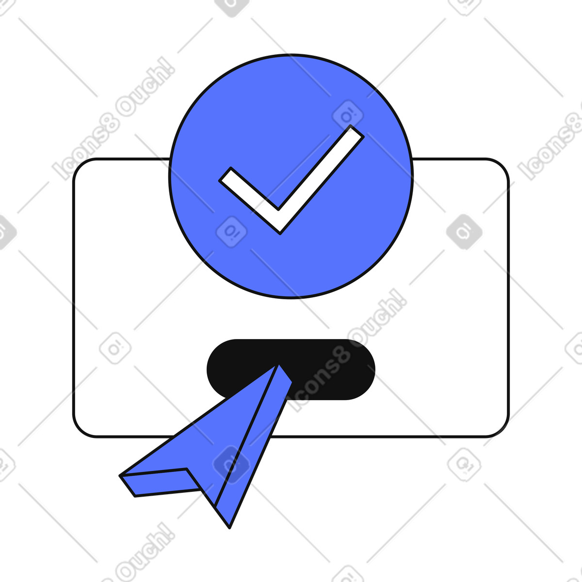 Ilustração de Confirmation email sent successfully after submitting online form with button em no estilo Main para baixar em PNG, SVG