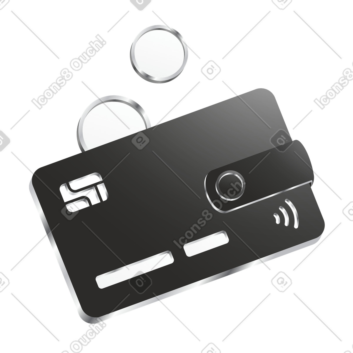 Digital wallet and cashless transactions, Online shopping and e-commerce illustration in Token style download in PNG, SVG