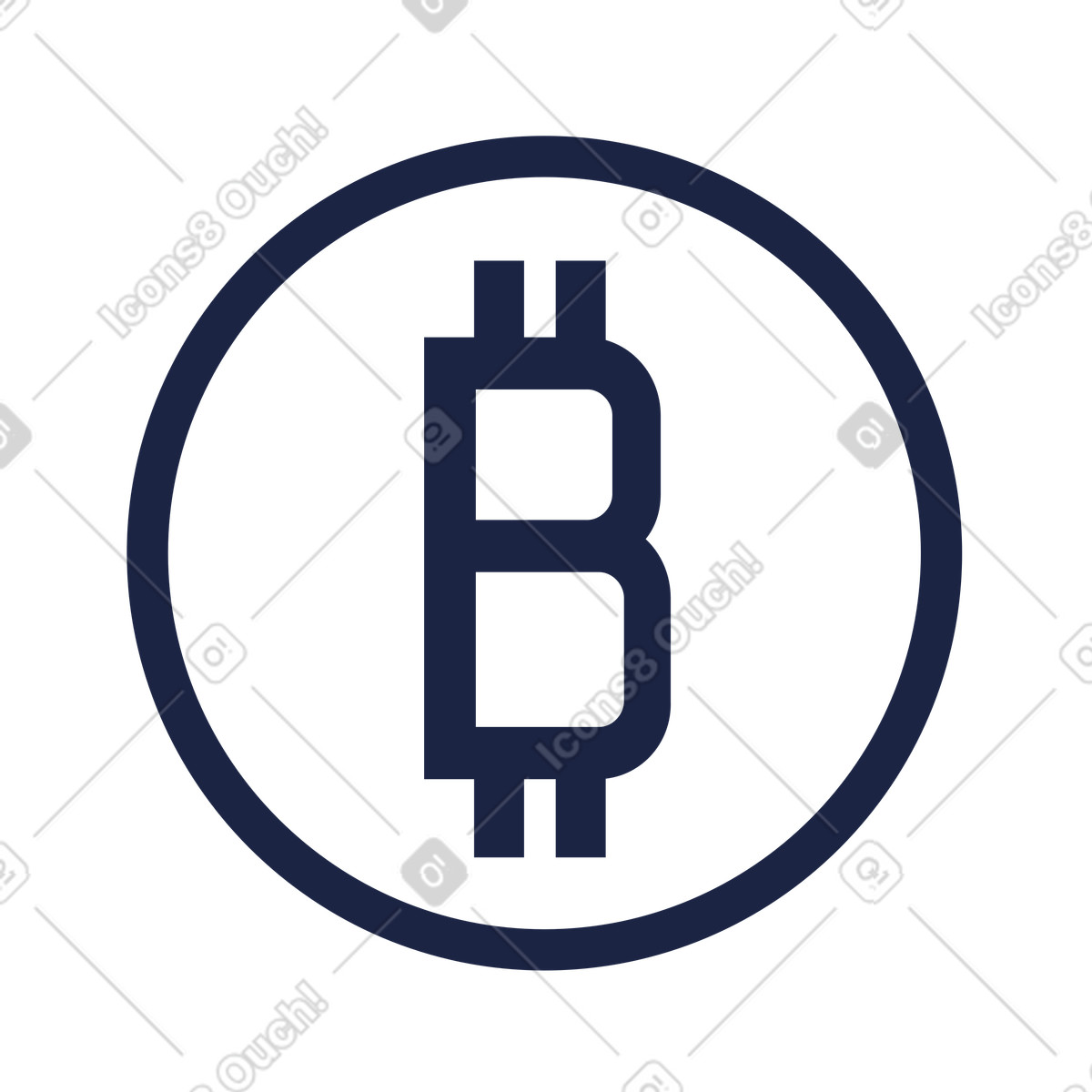 Illustration animée Bitcoin en rotation dans le style Urban Line à télécharger aux formats GIF, Lottie (JSON), AE