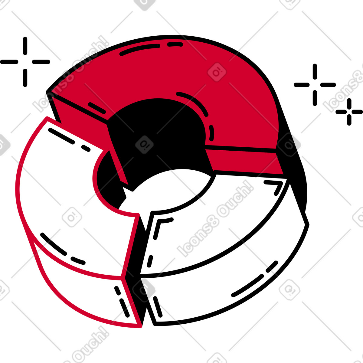 Pie chart illustration in PNG, SVG