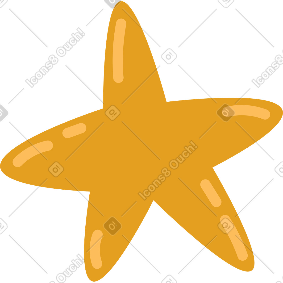 Arabica 스타일의 Golden rating star with soft curved edges 일러스트레이션 PNG, SVG 다운로드