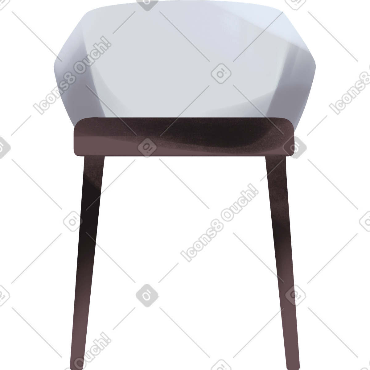 Ilustração de Cadeira com encosto cinza em no estilo Demure para baixar em PNG, SVG