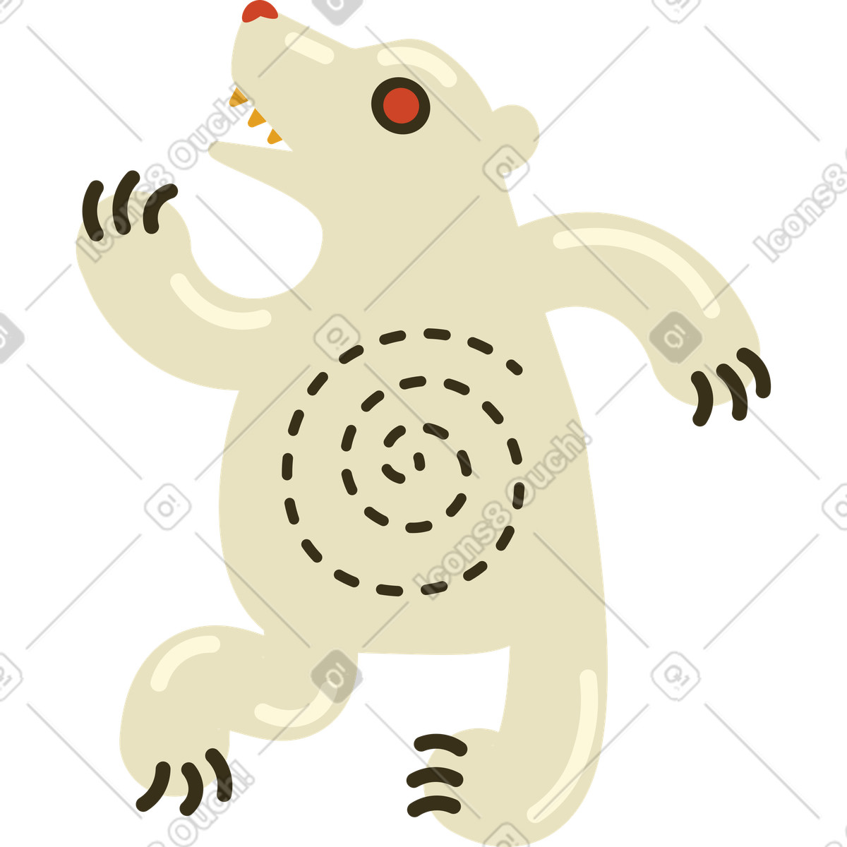 Orso polare illustrazione in stile Arabica scarica in PNG, SVG