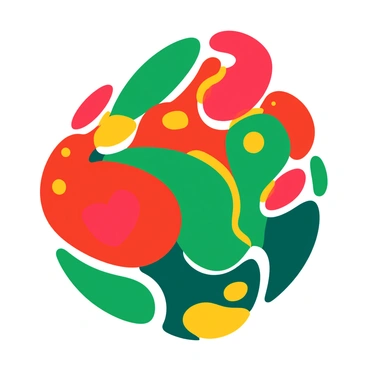 A vibrant composition featuring a variety of colors inspired by moo deng. The image includes swirling patterns and shapes that represent the textures found in moo deng, with rich reds, greens, and hints of gold. The colors blend seamlessly into one another, creating an energetic and lively effect. Various forms and curves are present, giving a sense of movement while maintaining balance across the canvas. A dynamic interplay of light and shadow adds depth to the piece.