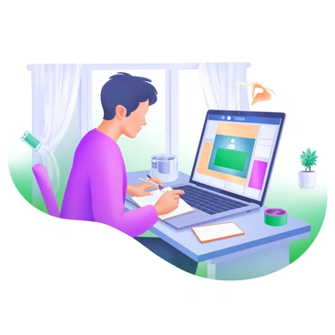 A person attending an online webinar about job search strategies, taking notes on their laptop