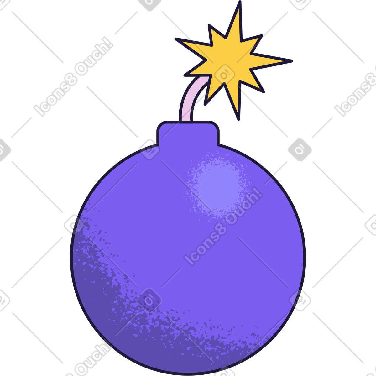 Bombe-Illustration im Conifer-Stil als Download in PNG, SVG